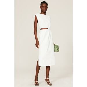 Love, Whit by Whitney Port White Cut Out Sleeveless Sheath Midi Dress Size S